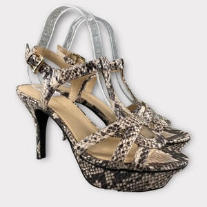 Bcbgeneration sandal pl-preize Snake Print Sling back‎ Womens 7.5 Leather Buckle